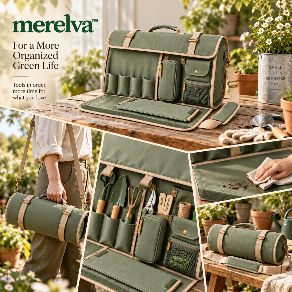 merelva™ Refined Garden Tool Roll Organizer