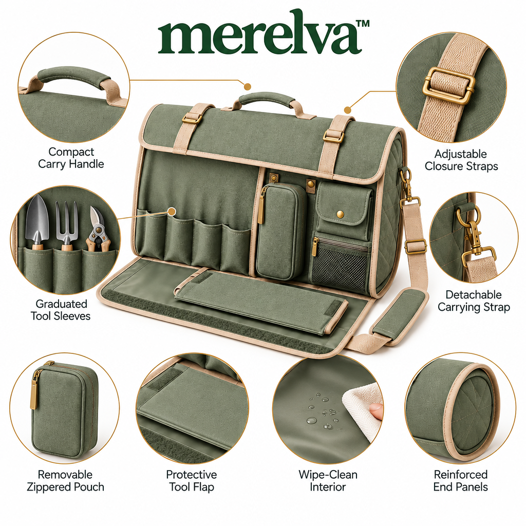 merelva™ Refined Garden Tool Roll Organizer